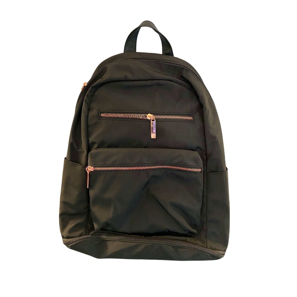 Moda Luxe Dome Backpack Womens One Size Black NEW Rose Gold Hardware